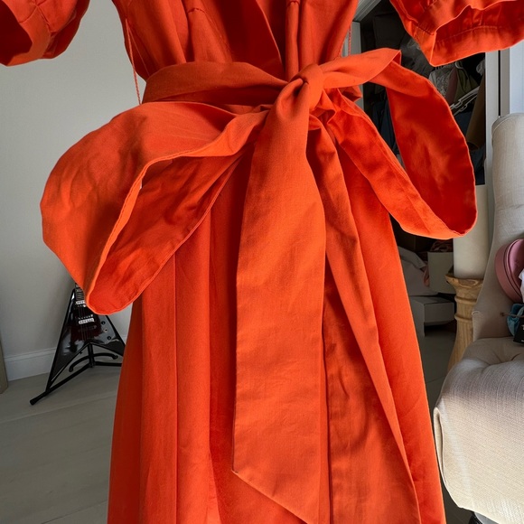 Zara Bright Orange Button-Up Dress - Picture 2 of 5